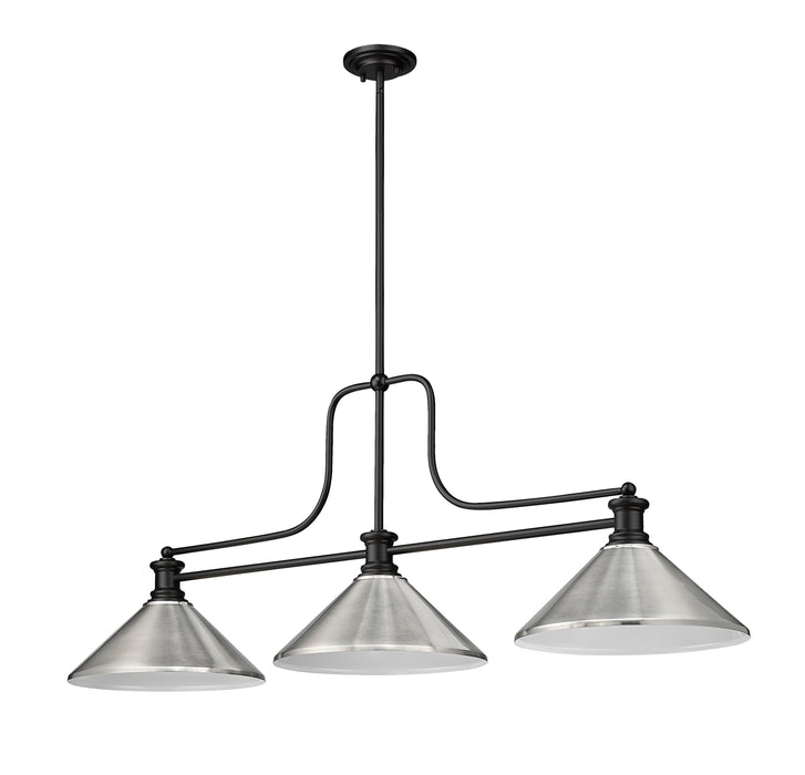 Billiard Z-Lite 725-3MB-MBN Matte Black Melange 3 Light Billiard Z-Lite
