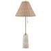 Buffet Lamp Forty West Designs 725168 Lorraine Buffet Lamp with Travertine Base and Rattan Shade Forty West Designs