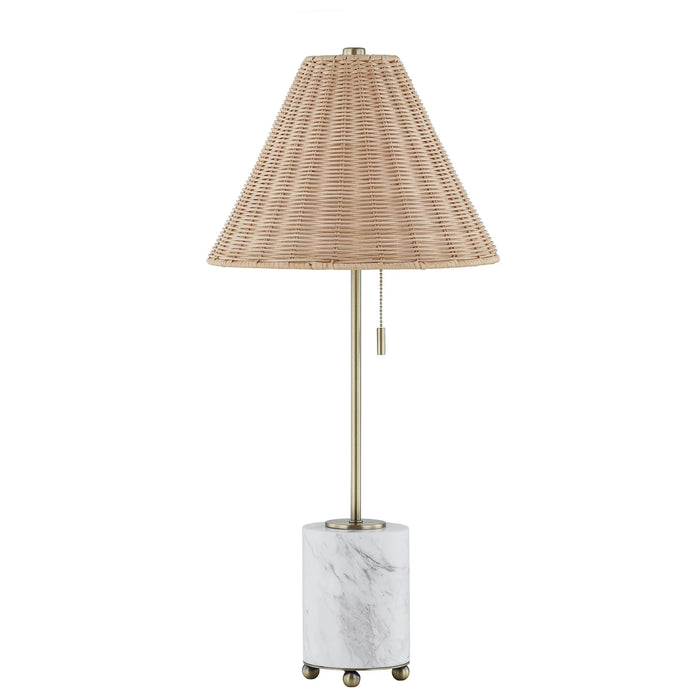 Buffet Lamp Forty West Designs 725169 Judith Marble & Rattan Buffet Lamp Forty West Designs
