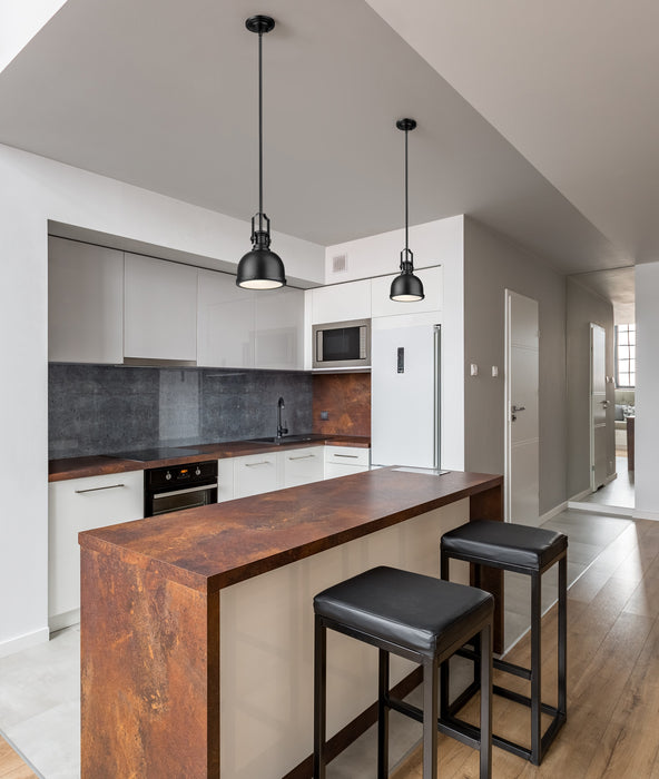 Pendant Z-Lite 725MP-MB Matte Black Melange 1 Light Pendant Z-Lite