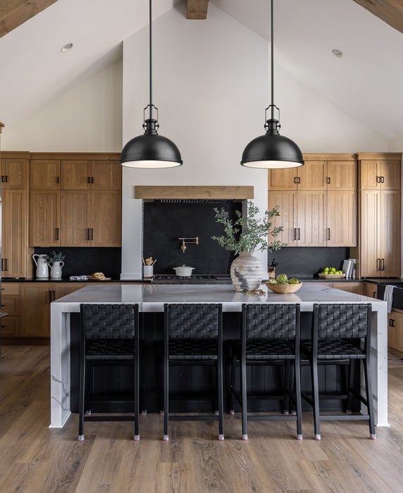 Pendant Z-Lite 725P12-MB Matte Black Melange 1 Light Pendant Z-Lite