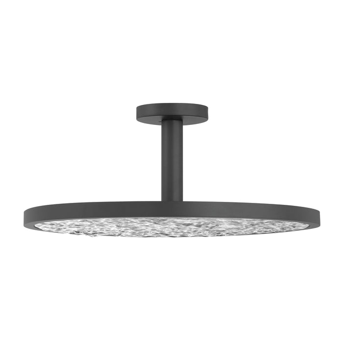 Convertible Pendant Thesis 207419A Courtney 24 inch Textured Black 5CCT LED Convertible Pendant with Clear Water Glass THESIS