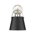 Wall Sconce Z-Lite 726-1S-MB+BN Matte Black + Brushed Nickel Z-Studio 1 Light Wall Sconce Z-Lite