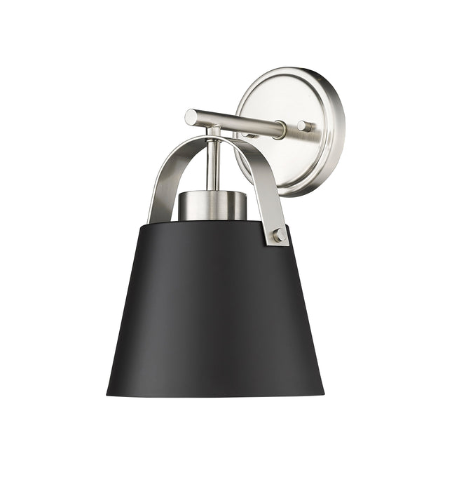 Wall Sconce Z-Lite 726-1S-MB+BN Matte Black + Brushed Nickel Z-Studio 1 Light Wall Sconce Z-Lite