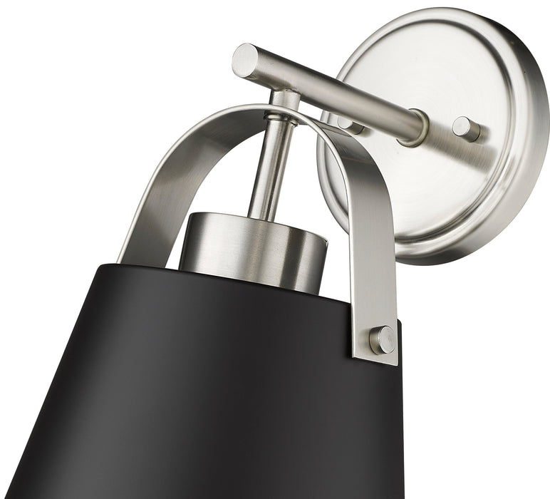 Wall Sconce Z-Lite 726-1S-MB+BN Matte Black + Brushed Nickel Z-Studio 1 Light Wall Sconce Z-Lite
