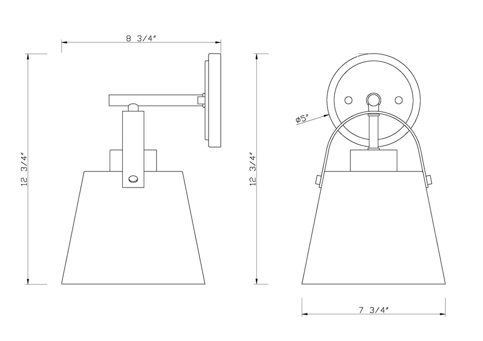 Wall Sconce Z-Lite 726-1S-MB+BN Matte Black + Brushed Nickel Z-Studio 1 Light Wall Sconce Z-Lite