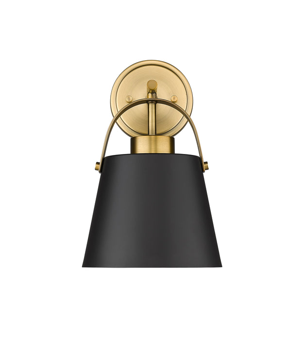 Wall Sconce Z-Lite 726-1S-MB+HBR Matte Black + Heritage Brass Z-Studio 1 Light Wall Sconce Z-Lite