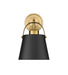 Wall Sconce Z-Lite 726-1S-MB+HBR Matte Black + Heritage Brass Z-Studio 1 Light Wall Sconce Z-Lite