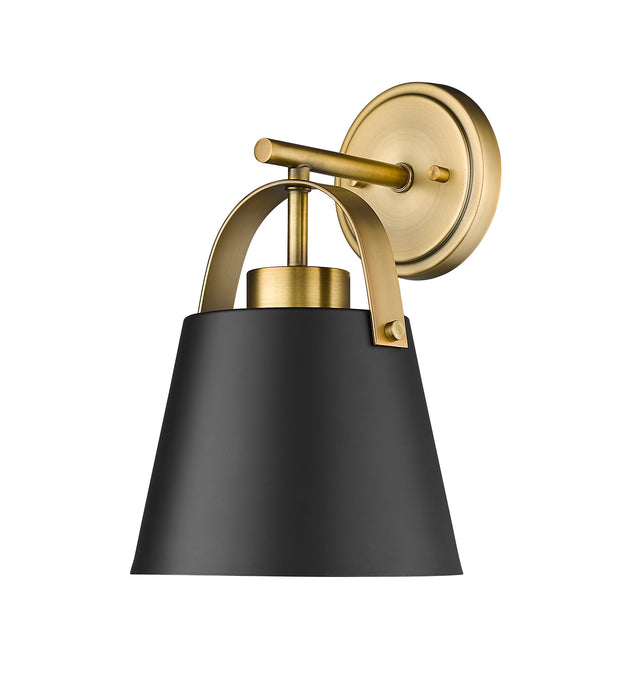 Wall Sconce Z-Lite 726-1S-MB+HBR Matte Black + Heritage Brass Z-Studio 1 Light Wall Sconce Z-Lite