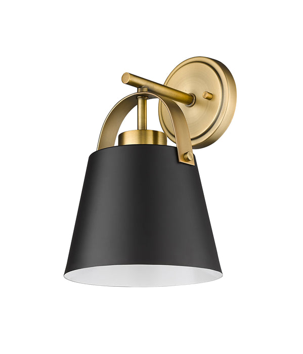Wall Sconce Z-Lite 726-1S-MB+HBR Matte Black + Heritage Brass Z-Studio 1 Light Wall Sconce Z-Lite