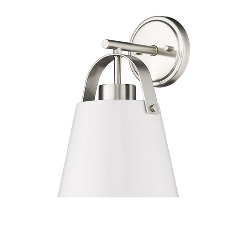 Wall Sconce Z-Lite 726-1S-MW+BN Matte White + Brushed Nickel Z-Studio 1 Light Wall Sconce Z-Lite