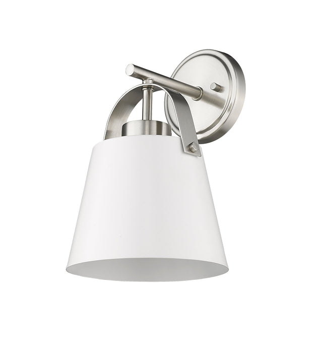 Wall Sconce Z-Lite 726-1S-MW+BN Matte White + Brushed Nickel Z-Studio 1 Light Wall Sconce Z-Lite