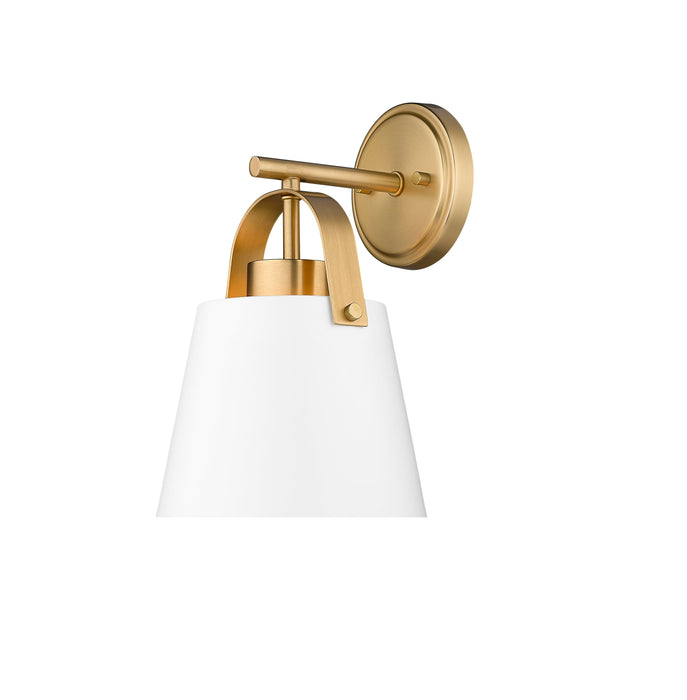 Wall Sconce Z-Lite 726-1S-MW+HBR Matte White + Heritage Brass Z-Studio 1 Light Wall Sconce Z-Lite