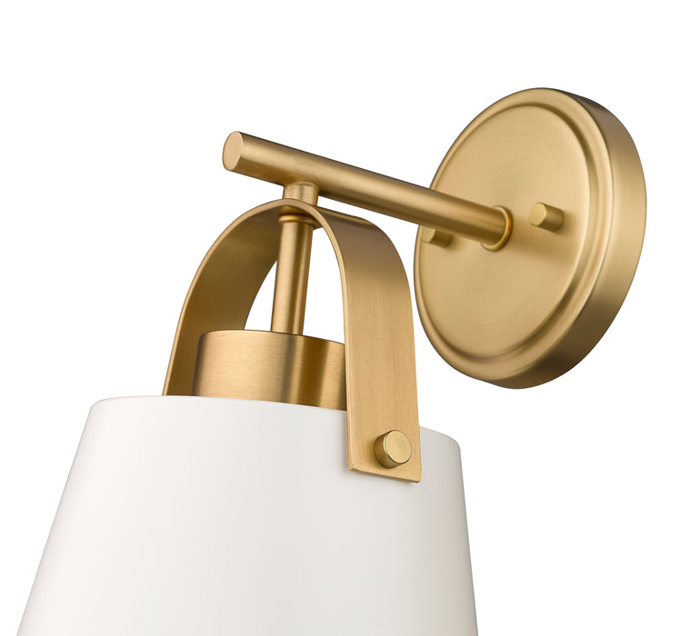 Wall Sconce Z-Lite 726-1S-MW+HBR Matte White + Heritage Brass Z-Studio 1 Light Wall Sconce Z-Lite
