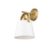 Wall Sconce Z-Lite 726-1S-MW+HBR Matte White + Heritage Brass Z-Studio 1 Light Wall Sconce Z-Lite