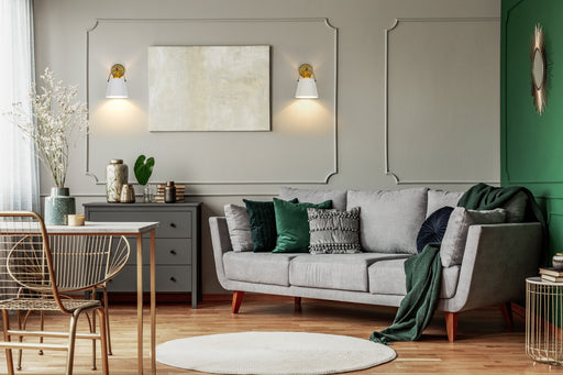 Wall Sconce Z-Lite 726-1S-MW+HBR Matte White + Heritage Brass Z-Studio 1 Light Wall Sconce Z-Lite