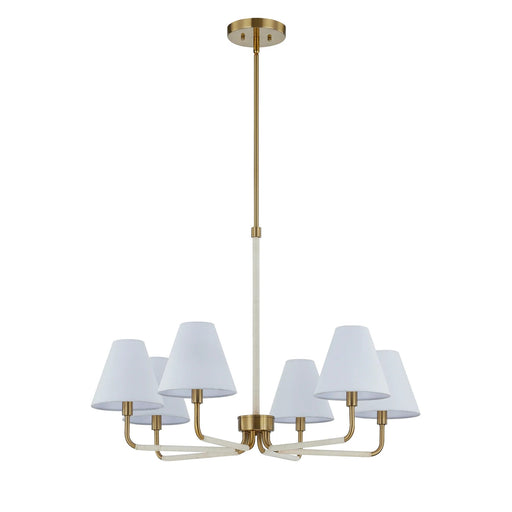 Chandelier Forty West Designs 72603 Remi White Rattan and Brass Chandelier Forty West Designs