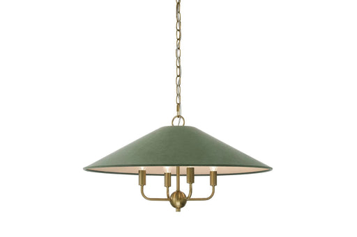 Chandelier Forty West 72666 Ransom 4-Light Chandelier with 25" Green Shade Forty West Designs