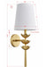 Forty West 72685 Juliana Gold Floral Wall Sconce with White Shade – 22" LightStoreUSA