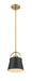 Pendant Z-Lite 726MP-MB+HBR Matte Black + Heritage Brass Z-Studio 1 Light Pendant Z-Lite