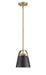 Pendant Z-Lite 726MP-MB+HBR Matte Black + Heritage Brass Z-Studio 1 Light Pendant Z-Lite