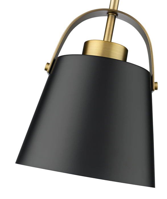 Pendant Z-Lite 726MP-MB+HBR Matte Black + Heritage Brass Z-Studio 1 Light Pendant Z-Lite