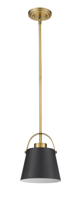 Pendant Z-Lite 726MP-MB+HBR Matte Black + Heritage Brass Z-Studio 1 Light Pendant Z-Lite