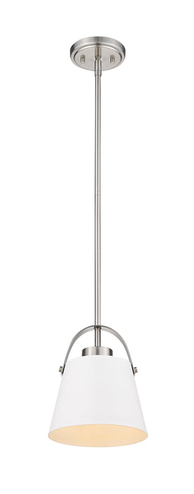 Pendant Z-Lite 726MP-MW+BN Matte White + Brushed Nickel Z-Studio 1 Light Pendant Z-Lite