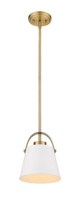 Pendant Z-Lite 726MP-MW+HBR Matte White + Heritage Brass Z-Studio 1 Light Pendant Z-Lite