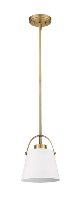 Pendant Z-Lite 726MP-MW+HBR Matte White + Heritage Brass Z-Studio 1 Light Pendant Z-Lite