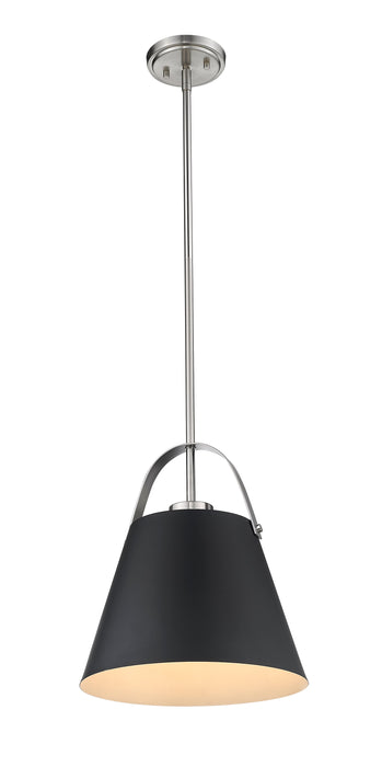 Pendant Z-Lite 726P-MB+BN Matte Black + Brushed Nickel Z-Studio 1 Light Pendant Z-Lite