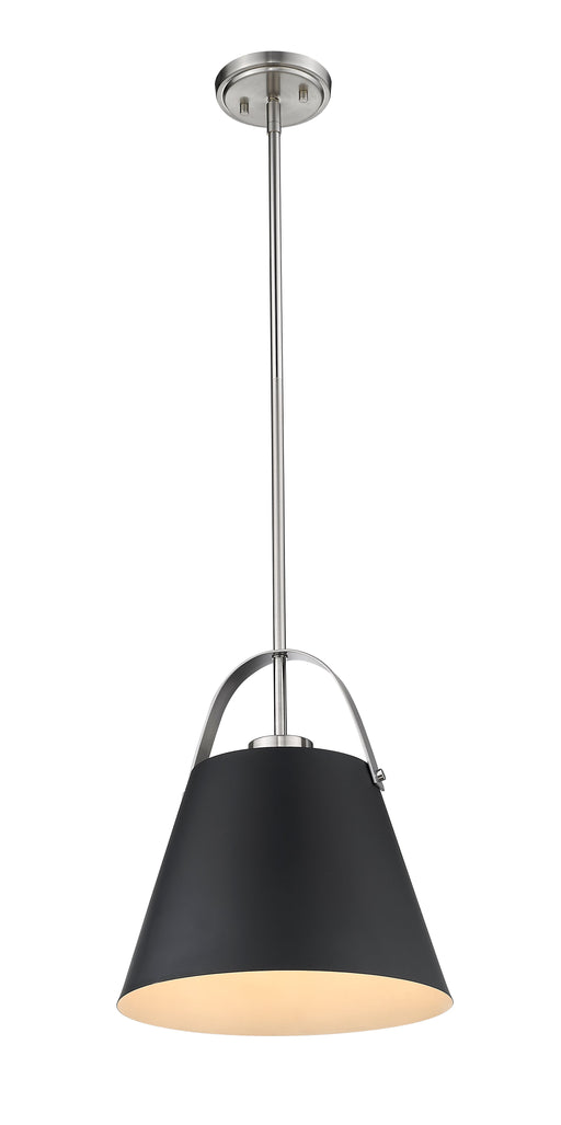 Pendant Z-Lite 726P-MB+BN Matte Black + Brushed Nickel Z-Studio 1 Light Pendant Z-Lite