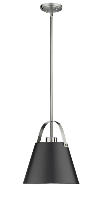 Pendant Z-Lite 726P-MB+BN Matte Black + Brushed Nickel Z-Studio 1 Light Pendant Z-Lite