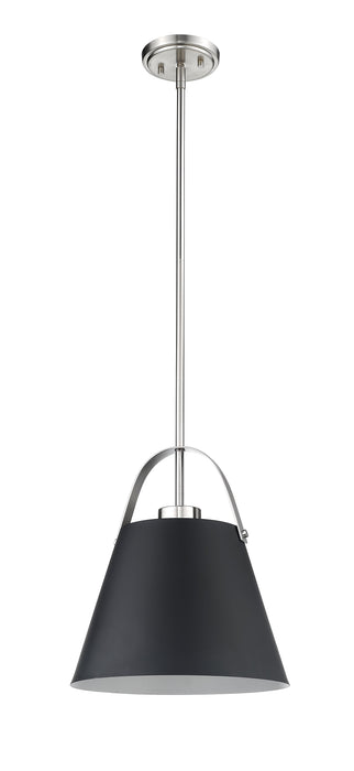 Pendant Z-Lite 726P-MB+BN Matte Black + Brushed Nickel Z-Studio 1 Light Pendant Z-Lite