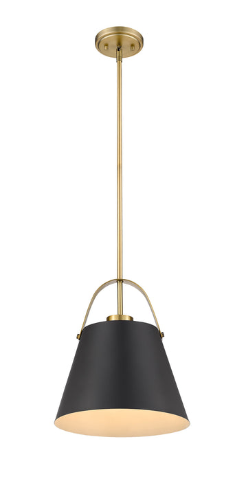 Pendant Z-Lite 726P-MB+HBR Matte Black + Heritage Brass Z-Studio 1 Light Pendant Z-Lite