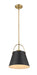 Pendant Z-Lite 726P-MB+HBR Matte Black + Heritage Brass Z-Studio 1 Light Pendant Z-Lite
