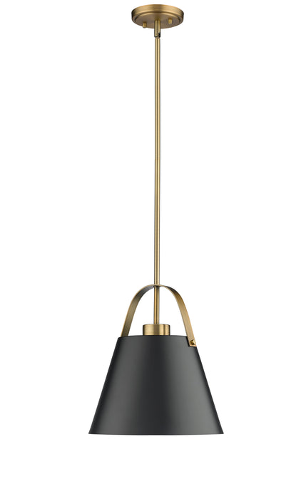 Pendant Z-Lite 726P-MB+HBR Matte Black + Heritage Brass Z-Studio 1 Light Pendant Z-Lite