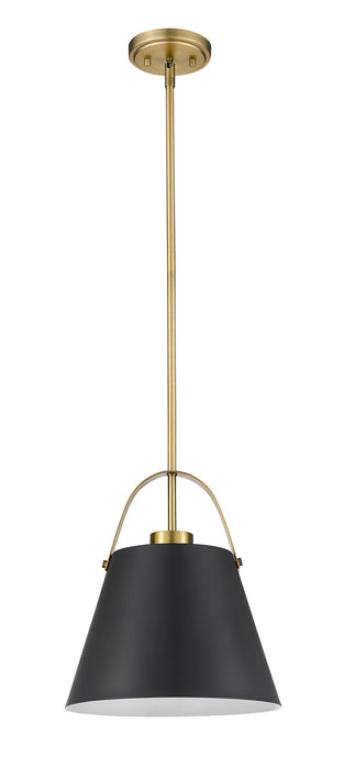 Pendant Z-Lite 726P-MB+HBR Matte Black + Heritage Brass Z-Studio 1 Light Pendant Z-Lite