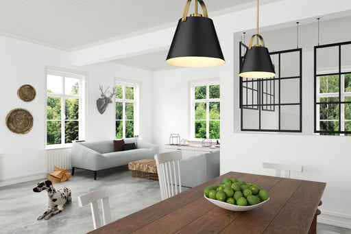 Pendant Z-Lite 726P-MB+HBR Matte Black + Heritage Brass Z-Studio 1 Light Pendant Z-Lite