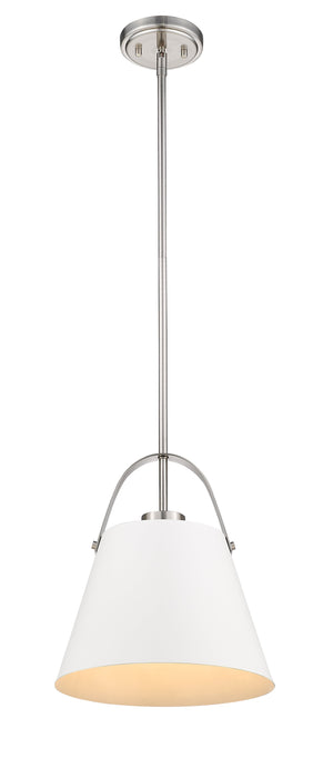 Pendant Z-Lite 726P-MW+BN Matte White + Brushed Nickel Z-Studio 1 Light Pendant Z-Lite
