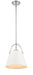 Pendant Z-Lite 726P-MW+BN Matte White + Brushed Nickel Z-Studio 1 Light Pendant Z-Lite