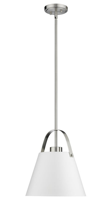 Pendant Z-Lite 726P-MW+BN Matte White + Brushed Nickel Z-Studio 1 Light Pendant Z-Lite