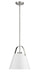 Pendant Z-Lite 726P-MW+BN Matte White + Brushed Nickel Z-Studio 1 Light Pendant Z-Lite