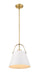 Pendant Z-Lite 726P-MW+HBR Matte White + Heritage Brass Z-Studio 1 Light Pendant Z-Lite