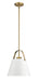 Pendant Z-Lite 726P-MW+HBR Matte White + Heritage Brass Z-Studio 1 Light Pendant Z-Lite
