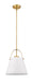 Pendant Z-Lite 726P-MW+HBR Matte White + Heritage Brass Z-Studio 1 Light Pendant Z-Lite
