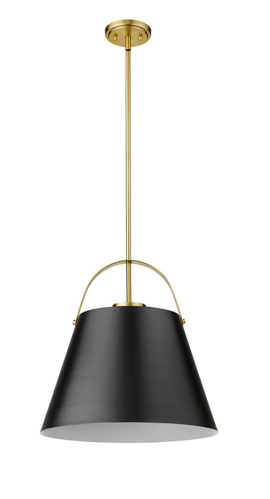 Pendant Z-Lite 726P18-MB+HBR Matte Black + Heritage Brass Z-Studio 1 Light Pendant Z-Lite