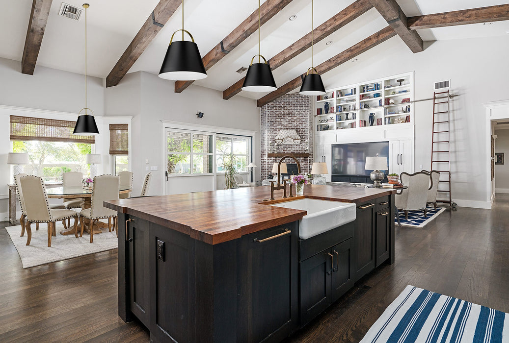 Pendant Z-Lite 726P18-MB+HBR Matte Black + Heritage Brass Z-Studio 1 Light Pendant Z-Lite