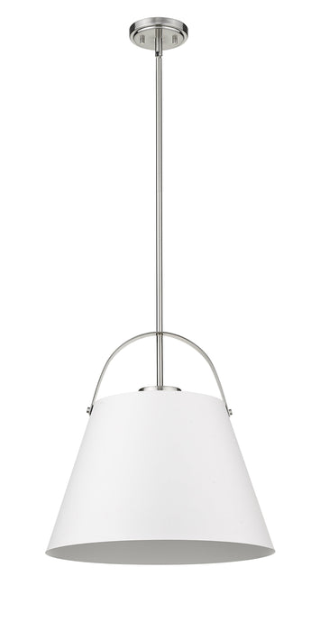 Pendant Z-Lite 726P18-MW+BN Matte White + Brushed Nickel Z-Studio 1 Light Pendant Z-Lite