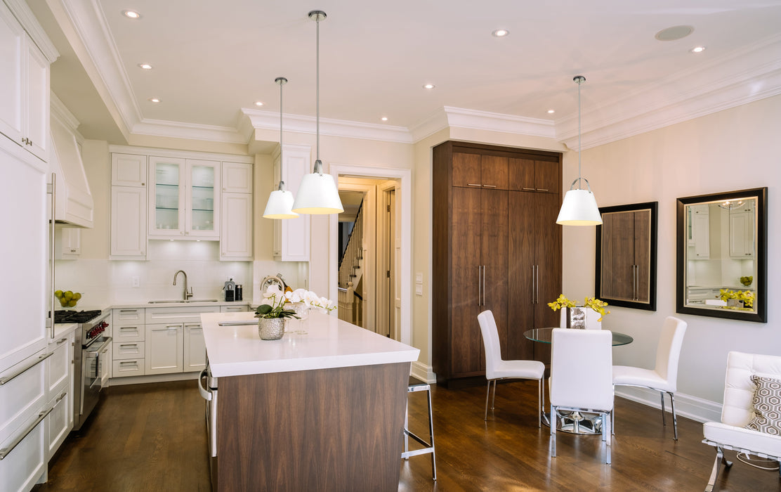 Pendant Z-Lite 726P18-MW+BN Matte White + Brushed Nickel Z-Studio 1 Light Pendant Z-Lite